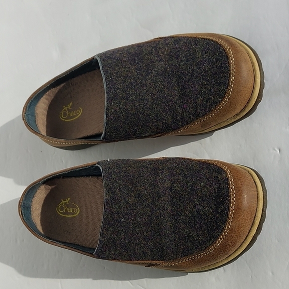 Chaco Quinn Wool Leather Slip On Mule Shoes - Picture 3 of 10